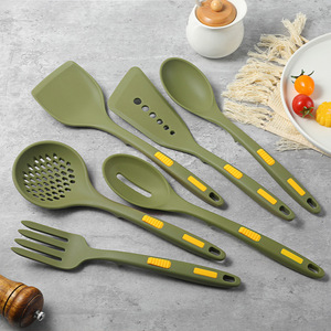 Ensemble d'ustensiles de cuisine en silicone 6 pièces Creative Kitchen, design cartoon, compatible induction, comprend spatule et cuillère - Cuisson écologique - Product Image 5