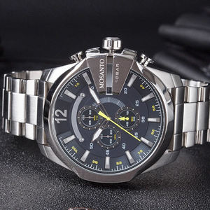 นาฬิกาควอทซ์ผู้ชาย dieselt สายสแตนเลสแซฟไฟร์คริสตัลกันน้ำ100เมตรโซนเวลาสองครั้งแฟชั่นสไตล์ธุรกิจ DZ4355 - Product Image 2