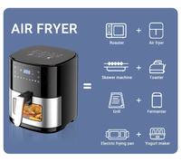 Four à friture à air chaud intelligent 6L, panier unique, sans huile, cuisson saine et non toxique, avec écran tactile LCD, pour usage domestique