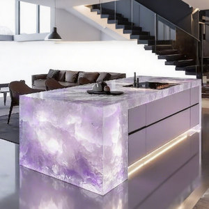 Table de réception en cristal entièrement transparente de luxe R070, comptoir d'accueil en cristal haut de gamme, comptoir d'accueil de luxe pour club haut de gamme - Product Image 4