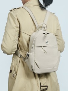 Fashion Solid Color <b>Waterproof</b> Nylon Fabric <b>Backpack</b> Multi-Pocket Lightweight Women Travel <b>School</b> Daypack - Product Image 2