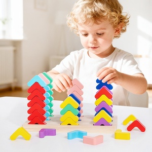 Farberkennungs-Klassifizierungs-Stapel-Sortier-Holzpuzzle-Spiel für Kinder (4-6 Jahre) Frühpädagogisch EN71-Zertifiziert Neu - Product Image 2