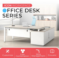 Table de direction intelligente pour bureau, réglable en hauteur électriquement, en forme de L, pour cadre supérieur, avec pieds en acier inoxydable