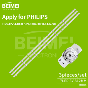 Bande de rétroéclairage LED pour téléviseur HRS-H554-043ES19-0307-3030-14-N-V0 pour <span class=keywords><strong>Philips</strong></span> 43PFF6365/T3 AOC H43E1 7LED 3V2W 812MM 3 pièces/ensemble - Product Image 2