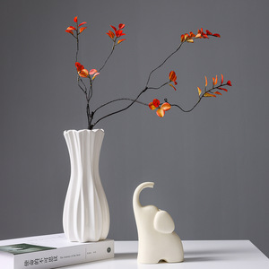 French Cream Style Light Luxury Ceramic Vase With Soft Matte Finish for Living Room <b>Table</b> Dried Fresh Flower Display - Product Image 2