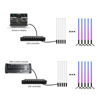 Luz de Escenario Inalámbrica para Exteriores IP65 T360, 8 Piezas, Carcasa de Aleación de Aluminio, Alimentada por Batería, Barra de Píxeles RGB LED, Control Remoto DMX, WiFi