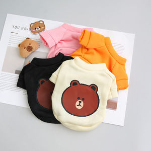 <b>Cute</b> Animal Cartoon <b>Bear</b> Crew Neck Sweatshirt For Pets Autumn Winter Dog Cat Clothes Polyester Hoodie Black Orange Off White - Product Image 1