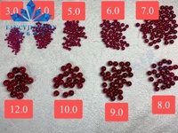 Perles de pierres précieuses rondes de grande taille 7mm 8mm 9mm 10mm 12mm 5 #   Sphère de rubis synthétique rouge sans trou