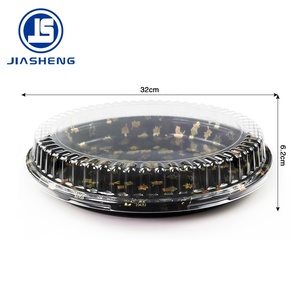 Jiasheng ถาดพลาสติกซูชิทรงกลมแบบใช้แล้วทิ้งพร้อมฝาปิดใสถาดบรรจุภัณฑ์ซาชิมิวัสดุรีไซเคิลได้ - Product Image 5