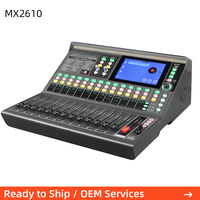 Console de mixage numérique professionnelle MX2610 26 canaux, 20 entrées micro, écran tactile 7 pouces, télécommande WiFi, console audio USB