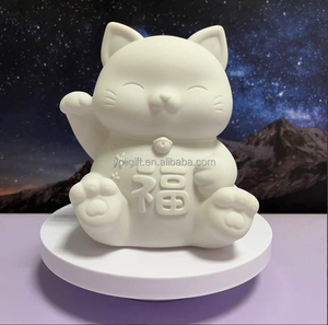 Jolies figurines artistiques en résine faites à la main, peinture fluide, design <span class=keywords><strong>Gigi</strong></span> Cat, tirelire en vinyle pour Thanksgiving et le Nouvel An chinois - Product Image 2