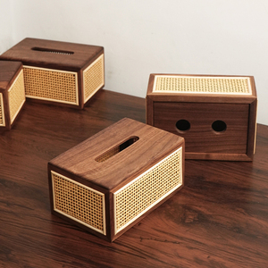 Cao Cấp Bằng Gỗ & Mây Mô Hộp Bìa Với Từ Tính Hiện Đại Nhà Bàn Trang Trí Nội Thất Cho Phòng Khách Và Văn Phòng Lưu Trữ Tổ Chức - Product Image 3