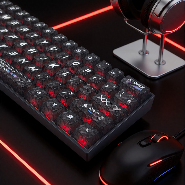 Cyberpunk Carbon Fiber Texture Print Collection 136 Keys English Keycap Set White Black PC for Mechanical Keyboard