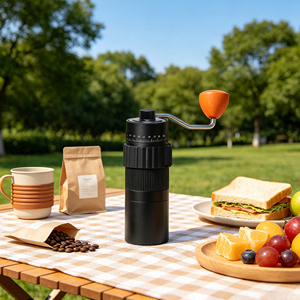 Macinacaffè Portatile a Manovella con Manico in Legno Staccabile, 50 Impostazioni di Macinatura Regolabili, Macina Caffè Portatile con Macine Coniche - Product Image 2
