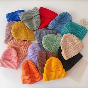 Cappello lavorato a maglia invernale per bambini colorato morbido caldo 1-8 anni cappello lavorato a maglia per bambini cappelli lavorati a maglia per bambini