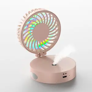 Nice gift Mini Fan Folding Portable Water Spray Mist Fan Cooling Air Conditioner Humidifier USB Battery for summer