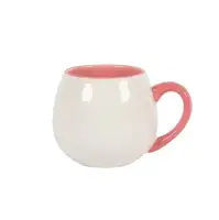 크리 에이 티브 선물 아침 우유 Potbelly 세라믹 컵 레드 핸들 유약 머그잔 커피 컵