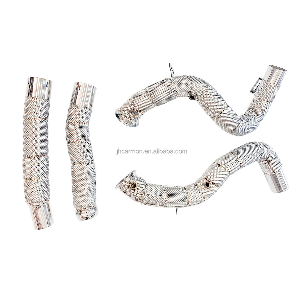 Выхлопной коллектор Auto Racing SS304, Высококачественная бескошковая водосточная труба с тепловым экраном для Benz AMG GT C190 4,0 T 2016-2019