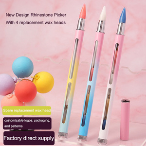 Stylo applicateur de strass en cristal avec 4 têtes de cire de rechange pour la décoration de pierres - Product Image 1