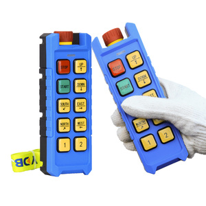 Control remoto industrial LED inalámbrico de 2 + 8 botones para grúas aéreas Características de protección con teclado de silicona - Product Image 1