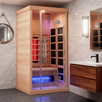 Petite taille, sauna infrarouge en bois de pruche de luxe pour une personne, intérieur