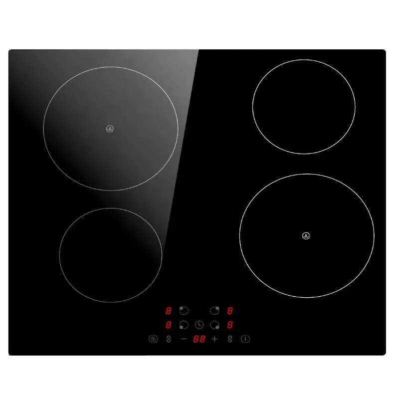 Cuisinière électronique en céramique 4 plaque chauffante électrique avec cuisinière électrique allemande IGBT CE EMC intégrée dans la plaque de cuisson 4 zones du ménage