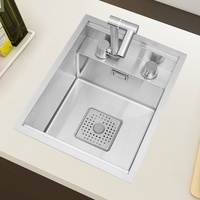 Évier de cuisine compact en acier inoxydable 304 avec couvercle dissimulé, idéal pour laver les légumes, pour îlot central ou comptoir