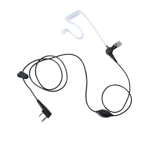 Single Wire Two Way Radio Earpiece K-type Walkie Talkie Eartip In-line PTT And Clear Acoustic Tube