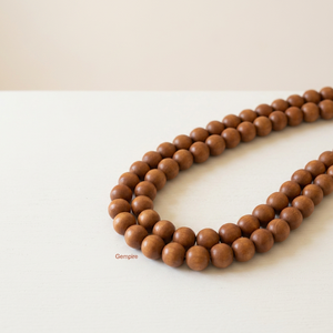 Fine Riddhi Siddhi Muslim Bead Mala/Islamic Dhikr Natural Dark Golden Brown Wood Wholesale - Product Image 1