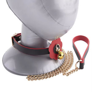 Collar y Cadena de Doble Capa, Gargantilla de Cuero PU Mate, Collar de Bondage, Collar de Aleación de Zinc Sin Níquel Dorado - Product Image 5