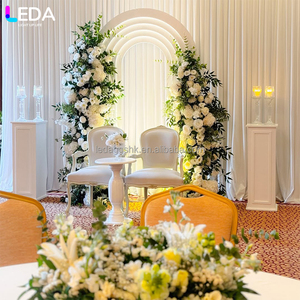 LEDA events Stage Decoration Custom Modern Led <b>White</b> <b>Acrylic</b> Hanging Flower Backdrop for Wedding - Product Image 1