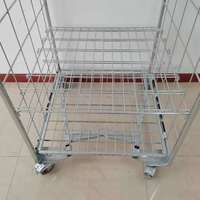 Chariot de stockage à roulettes en treillis métallique galvanisé, réglable, à quatre roues, double face, pour logistique OEM