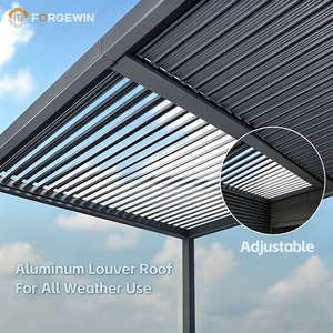 Pérgola de Aluminio para Jardín, con Techo Ajustable, Impermeable, Protección Solar, Gazebo, Pabellón - Product Image 4