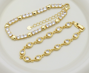 Collar de Mujer con Ojo de <span class=keywords><strong>Diablo</strong></span> y Flor, Chapado en Cobre de 18K con Circonitas - Product Image 4