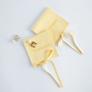 7x7cm Luxury Small Microfiber Jewelry Pouch for Bracelet Necklace <b>Gift</b> Bow Tie Packaging Premium Jewelry Container - Product Image 1