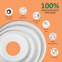 150 pièces Heavy Duty 100% Compostable Blanc 10 pouces Assiettes Jetables Eco Sugarcane Fiber Biodégradable Assiettes Bagasse
