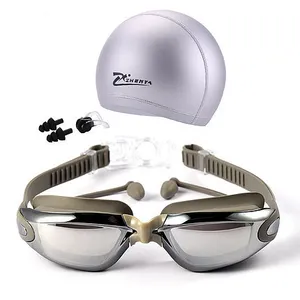 2022 Cap Mũi Clip Earplug Hat Gói Goggles Cho Bơi Không Bị Rò Rỉ Người Lớn UV Bảo Vệ Triathlon Chống Sương Mù Bơi Goggles
