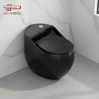 WC monobloc de marque chinoise moderne en céramique noire Toilette à double chasse montée au sol Forme de cuvette Piège en S Drainage pour villas Salles de bains