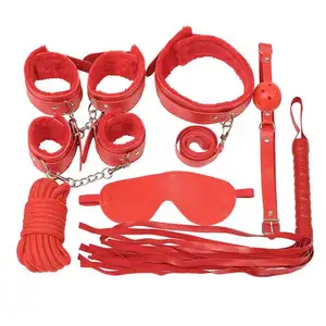 Erotische Rollenspelkits Volwassen Seksproducten Fetisj Seksspelbeperkingen Lederen Handboeien Patch Mond Gag Volwassen Sm Bondage Producten