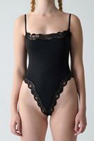 Mono Deportivo SUHE BS-1654 para Mujer, Estilo Retro Minimalista Americano, Transpirable, con Ribete de Encaje, Tirantes, Spandex/Nylon