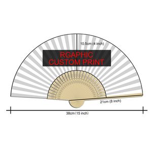 Abanico de Bambú Decorativo con Logotipo Impreso, Abanico Japonés Personalizado, Abanico de Papel Personalizado para Baile Chino, Fiesta de Verano - Product Image 2