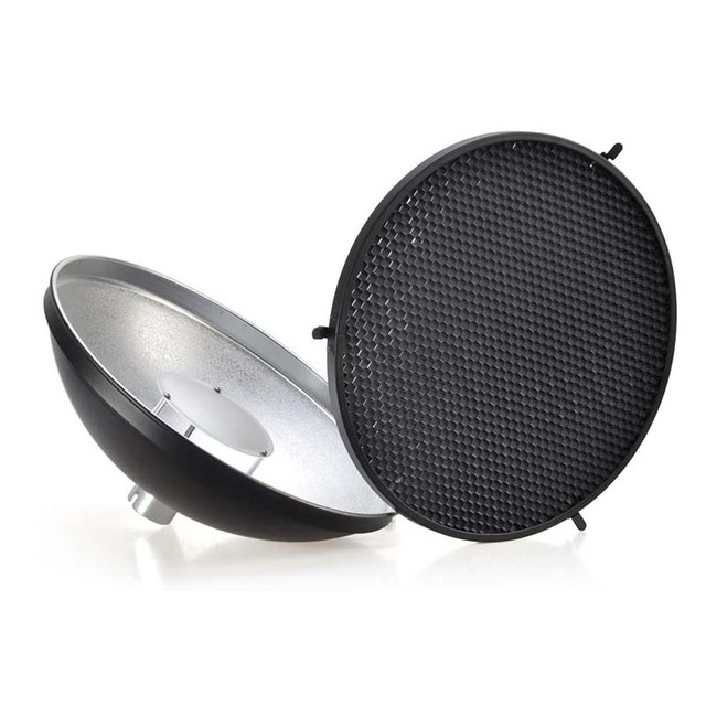 Customized 42/55cm Beauty Dish With Honeycomb Grid For Speedlite Flash Product Portrait Photographic Shooting