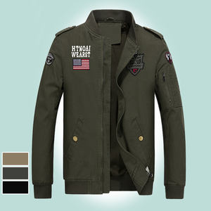 ANSZKTN Chaqueta Informal de Algodón Puro para <span class=keywords><strong>Hombre</strong></span>, Chaqueta de Algodón de Talla Grande para Primavera y Otoño de <span class=keywords><strong>Air</strong></span> <span class=keywords><strong>Force</strong></span> No. <span class=keywords><strong>1</strong></span>, Comercio Exterior - Product Image 2