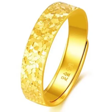 999 Pure Gold Bag 925 Silver Ring Female Gold Adjustable Opening Couple Gift for Girlfriend solid gold rings