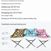 Hamac de toilettage pliable et détachable en acier inoxydable, anti-griffures et anti-morsures, pour le bain, la coupe de poils et la manucure des chats et chiens