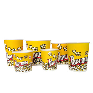 ถังป๊อปคอร์นแบบย่อยสลายได้ผนังเดียวกระดาษงานฝีมือโลโก้แบบกำหนดเองสำหรับบรรจุภัณฑ์อาหารสำหรับเก็บคุกกี้แฮมเบอร์เกอร์แซนวิชข้าวโพด - Product Image 5