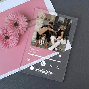 Código de música personalizado Fotos personales/Placa de álbum Acrílico Luz LED Tablero de música Soporte de código de canción <span class=keywords><strong>con</strong></span> base de madera - Product Image 4