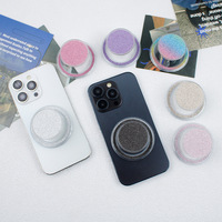 Support magnétique universel de bureau personnalisé avec paillettes exquises, support de téléphone magnétique esthétique avec paillettes, accessoires pratiques