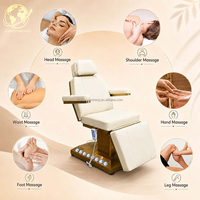 Table de massage électrique professionnelle moderne pour soins de beauté, pliable, réglable en hauteur, en cuir PU, lit d'examen facial pour spa 3