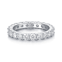 Meilleur Prix Femmes S925 Sterling Silver Platine Plaqué Étoile Moissanite Bague VVS D GRA Certifié Moissanite Bijoux Bague Rangée